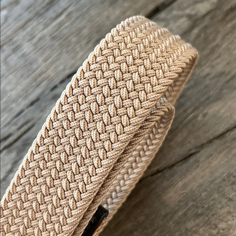 Bass braided woven belt with leather tips